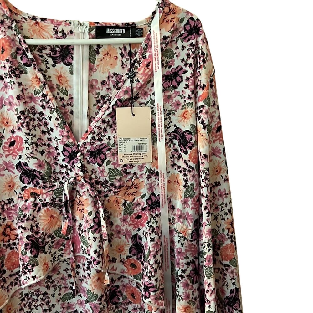 Missguided Maternity Smock Dress with Ruffle Detail Size 12 - Picture 4 of 9
